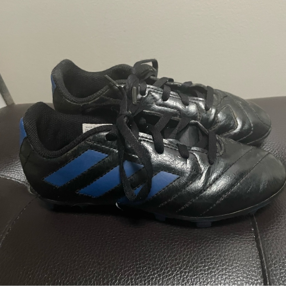 adidas Kids Black and Blue Soccer Cleats